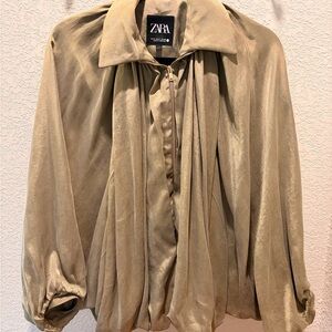 ZARA Olive Draped Jacket